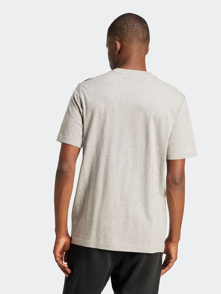adidas Originals Grey Trefoil Essentials 100% Cotton T-Shirt - Image 6 of 10