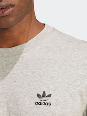 adidas Originals Grey Trefoil Essentials 100% Cotton T-Shirt - Image 8 of 10