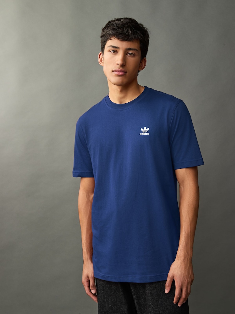 Синий - Футболка adidas Originals Trefoil Essentials из 100% хлопка - Image 1 of 7