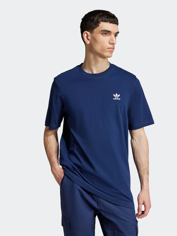 Синий - Футболка adidas Originals Trefoil Essentials из 100% хлопка - Image 2 of 7