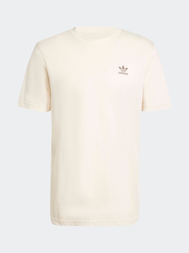 adidas Originals White Trefoil Essentials 100% Cotton T-Shirt - Image 6 of 6