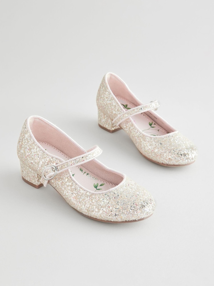 Elfenbeinfarben/Glitzer - Festliche Mary-Jane-Schuhe - Bild 1 von 6 Elfenbeinfarben/Glitzer - Festliche Mary-Jane-Schuhe - Bild 1 von 6