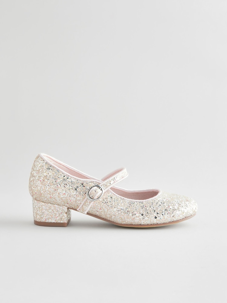 Ivory Glitter Mary Jane Occasion Shoes - Image 2 of 6 Ivory Glitter Mary Jane Occasion Shoes - Image 2 of 6
