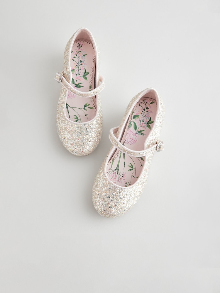 Ivory Glitter Mary Jane Occasion Shoes - Image 6 of 6