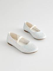 Silver Jewelled Ballet Shoes - Image 1 of 5
