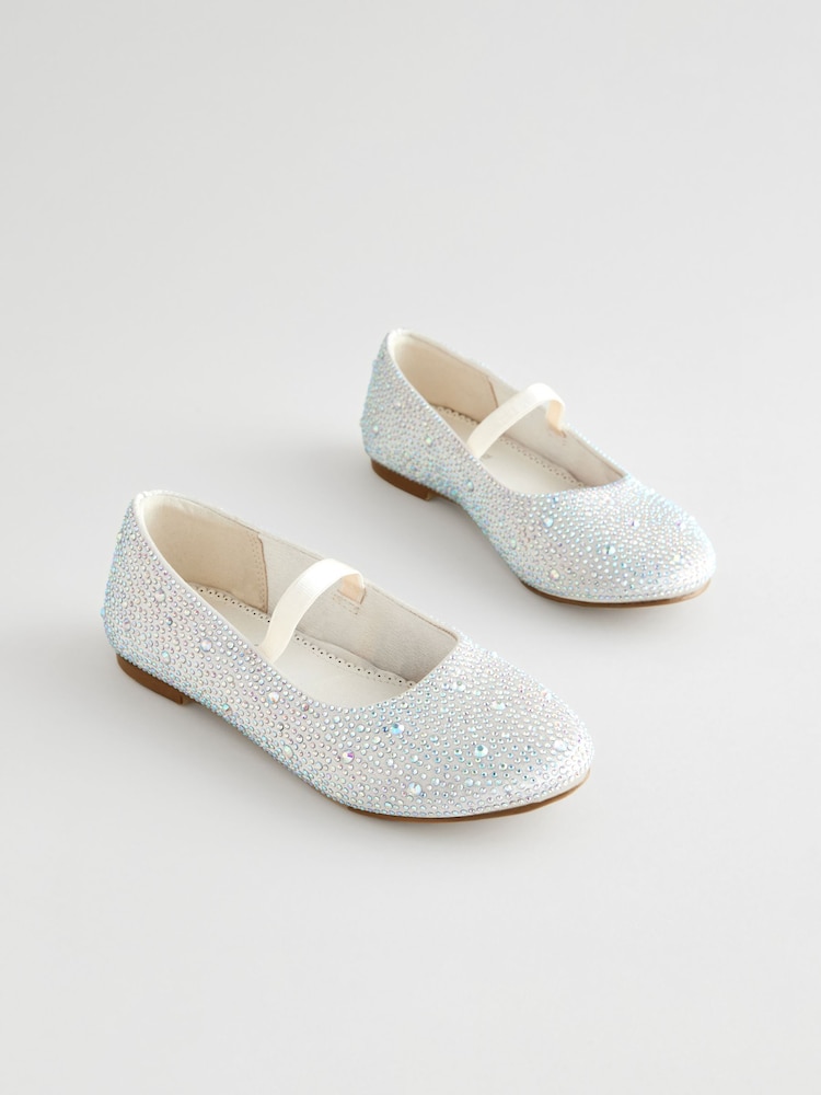 Silver Jewelled Ballet Shoes - Image 1 of 5