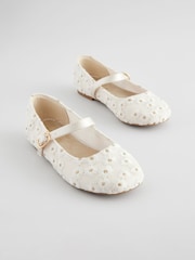 Cream Embroidered Mary Jane Occasion Shoes - Image 1 of 5