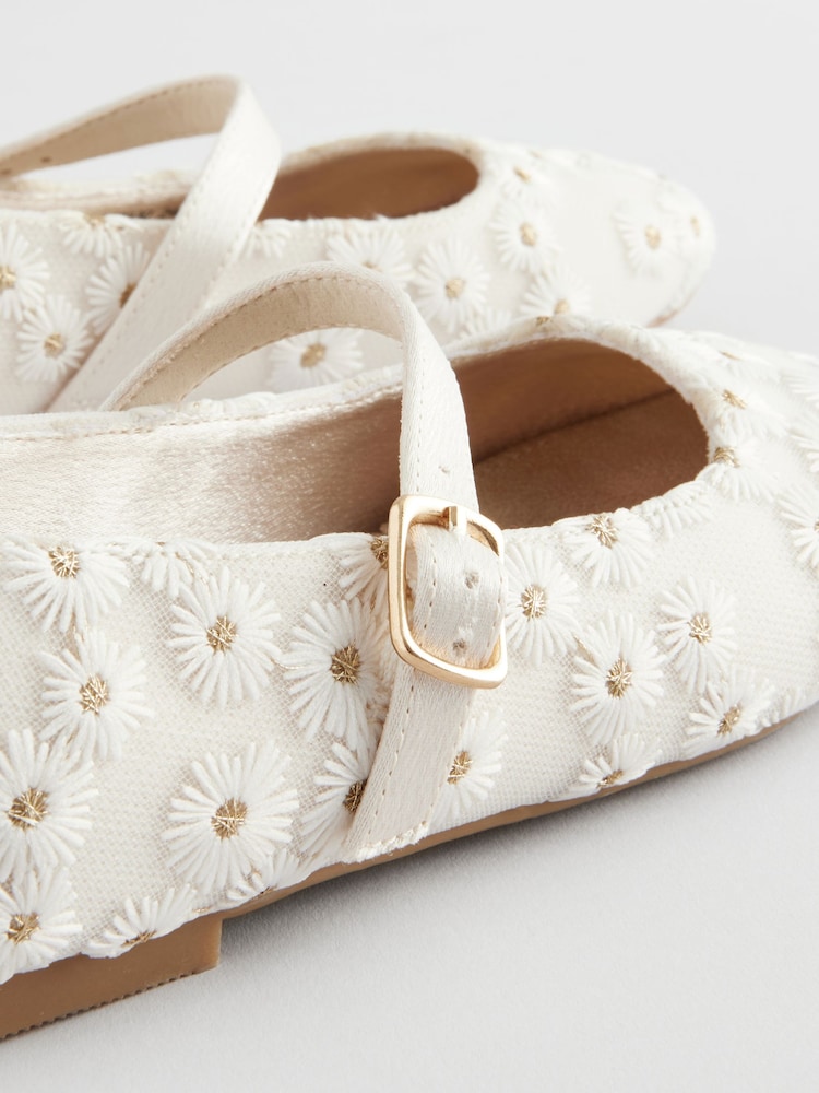 Cream Embroidered Mary Jane Occasion Shoes - Image 3 of 5