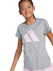 adidas Grey Big Logo 100% Cotton T-Shirt - Image 4 of 6