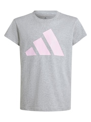 adidas Grey Big Logo 100% Cotton T-Shirt - Image 6 of 6