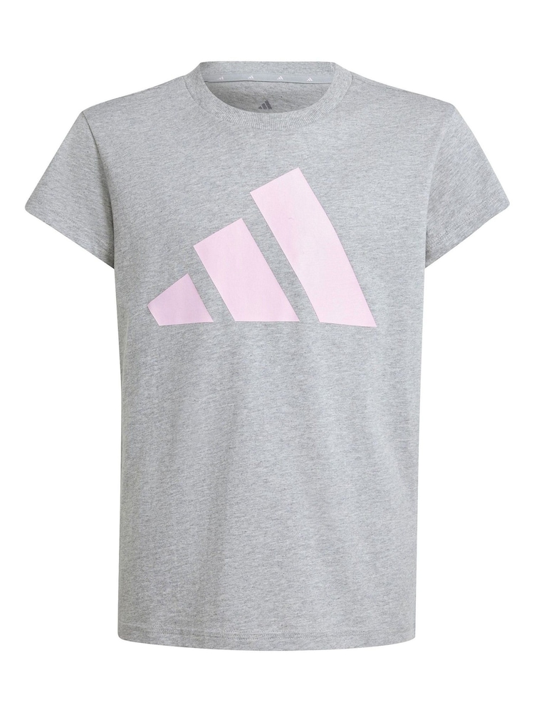 adidas Grey Big Logo 100% Cotton T-Shirt - Image 6 of 6