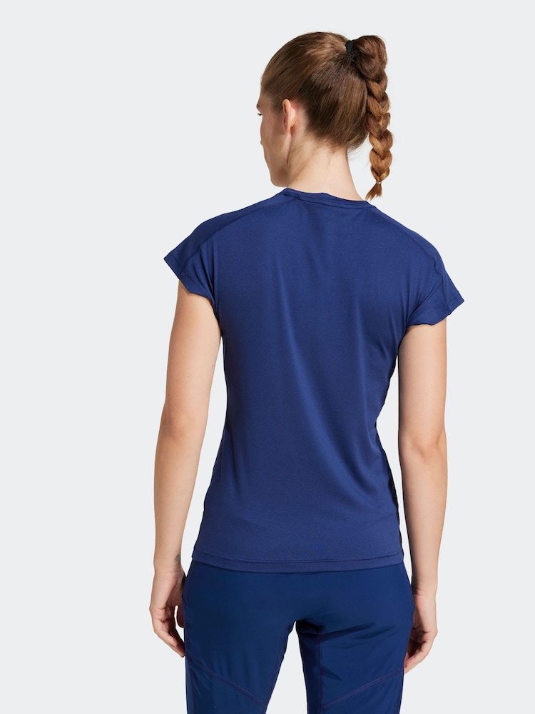 adidas Blue Essential Minimal T-Shirt - Image 3 of 7
