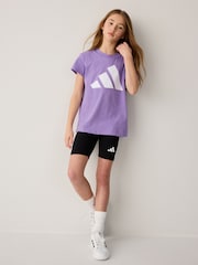 adidas Purple Big Logo 100% Cotton T-Shirt - Image 2 of 5