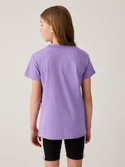 adidas Purple Big Logo 100% Cotton T-Shirt - Image 3 of 5