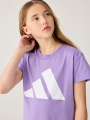 adidas Purple Big Logo 100% Cotton T-Shirt - Image 4 of 5