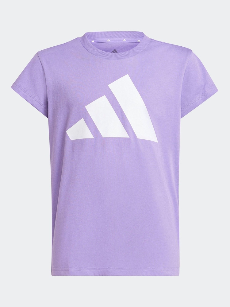 adidas Purple Big Logo 100% Cotton T-Shirt - Image 5 of 5