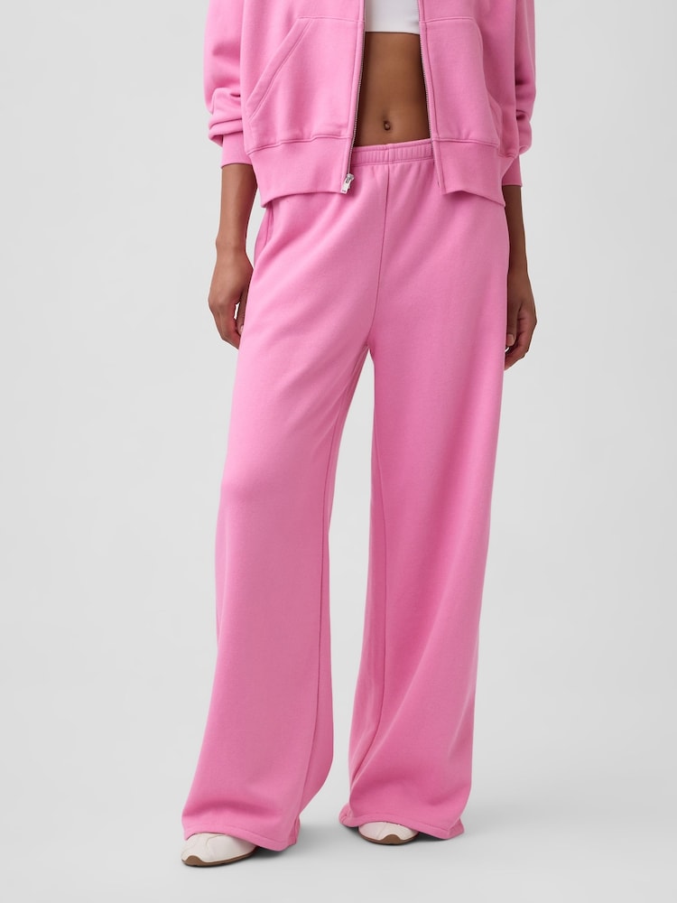 Gap Pink Vintage Soft Baggy Wide-Leg Joggers - Image 1 of 4 Gap Pink Vintage Soft Baggy Wide-Leg Joggers - Image 1 of 4