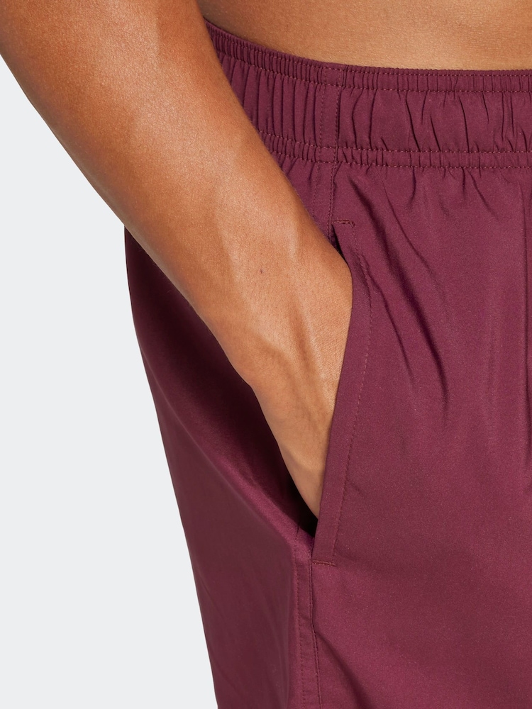 adidas Red Solid CLX Classic-Length Swim Shorts - Image 4 of 6