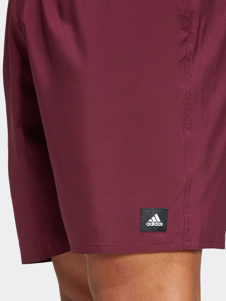 adidas Red Solid CLX Classic-Length Swim Shorts - Image 5 of 6