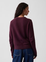 Gap Burgundy Red CashSoft Crew Jumper - Image 2 of 4