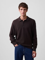 Gap Brown Relaxed Polo Jumper - Image 1 of 4