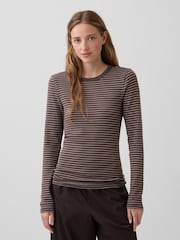 Bande brune - T-shirt Gap modern Manche longue - Image 1 de 4