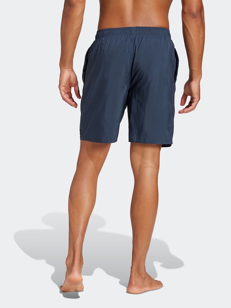 adidas Blue Solid CLX Classic-Length Swim Shorts - Image 2 of 6