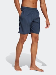 adidas Blue Solid CLX Classic-Length Swim Shorts - Image 3 of 6