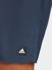 adidas Blue Solid CLX Classic-Length Swim Shorts - Image 5 of 6