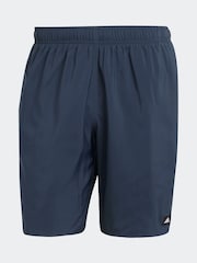 adidas Blue Solid CLX Classic-Length Swim Shorts - Image 6 of 6