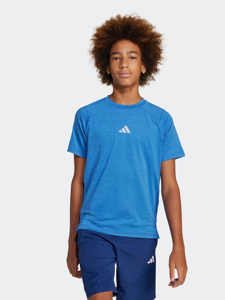 adidas Blue Small Logo T-Shirt - Image 1 of 6