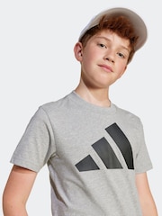 adidas Grey Essentials 100% Cotton T-Shirt - Image 5 of 6