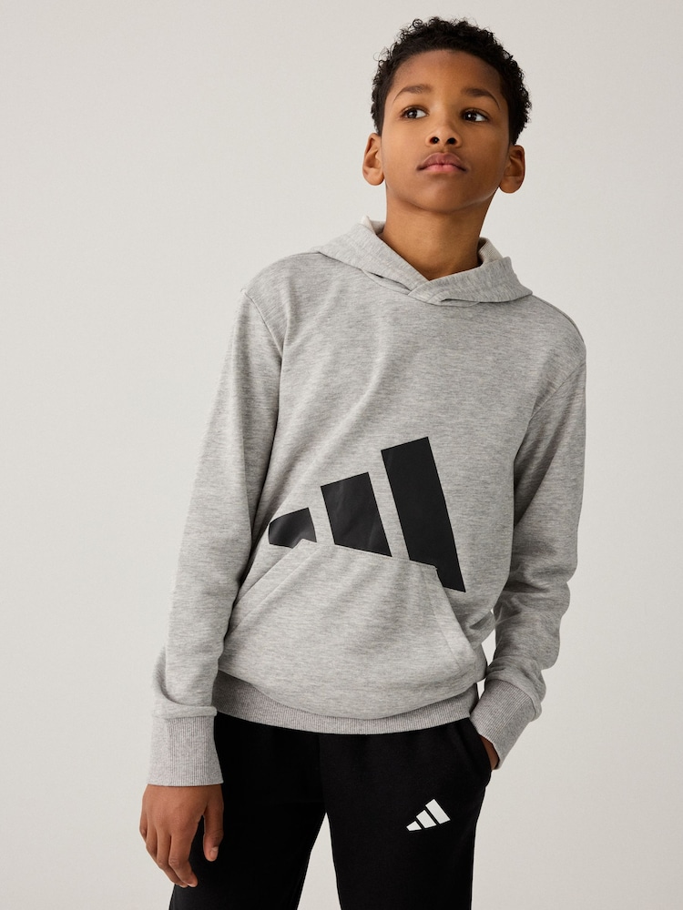 adidas Grey Large Logo Hoodie - Image 1 of 1