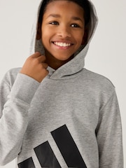 adidas Grey Large Logo Hoodie - Image 4 of 5