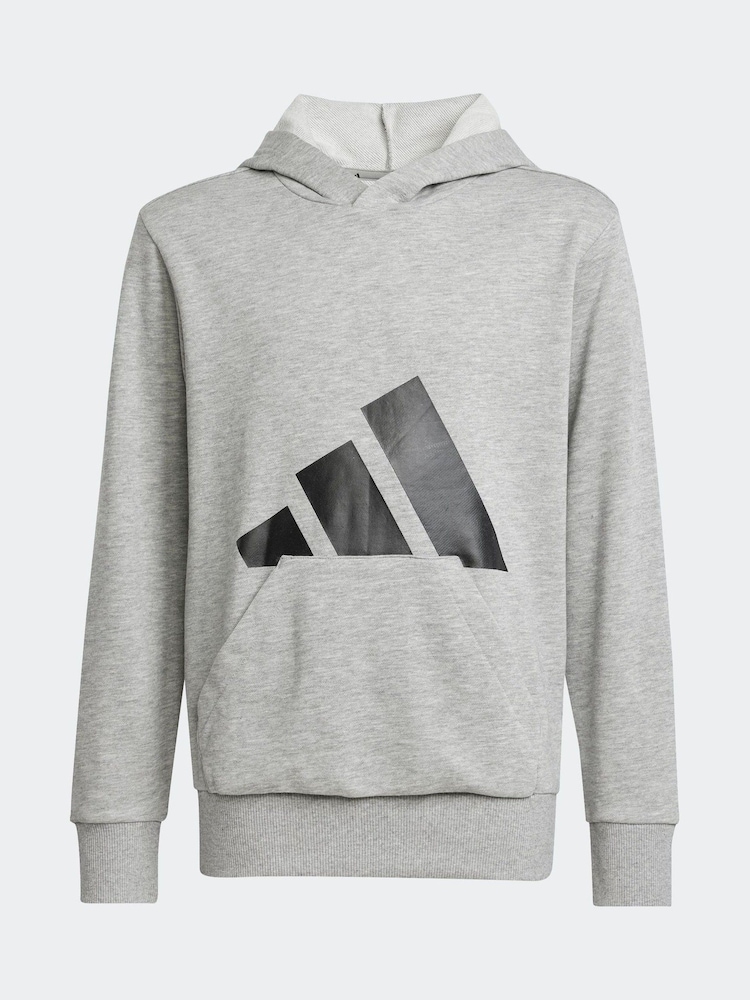 adidas Grey Large Logo Hoodie - Image 5 of 5
