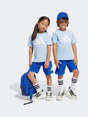 Azul - Conjunto de top y pantalones cortos de algodón 100% de adidas - Imagen 1 de 9