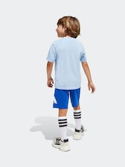 Azul - Conjunto de top y pantalones cortos de algodón 100% de adidas - Imagen 3 de 9