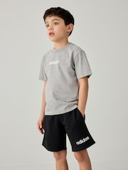 adidas Grey 100% Cotton T-Shirt And Shorts Set - Image 1 of 8