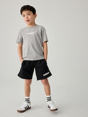 adidas Grey 100% Cotton T-Shirt And Shorts Set - Image 2 of 8