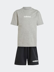 adidas Grey 100% Cotton T-Shirt And Shorts Set - Image 6 of 8