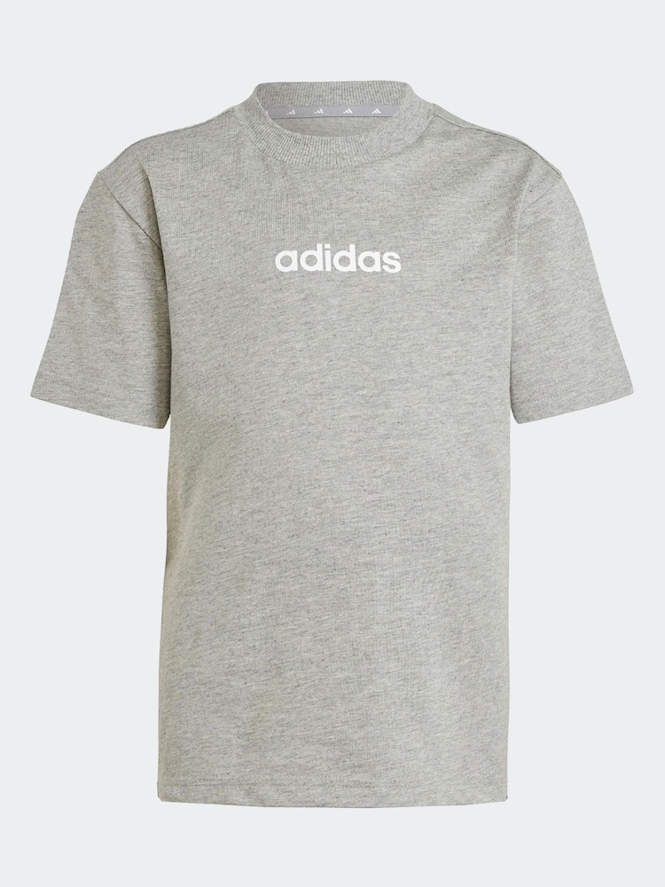 adidas Grey 100% Cotton T-Shirt And Shorts Set - Image 7 of 8