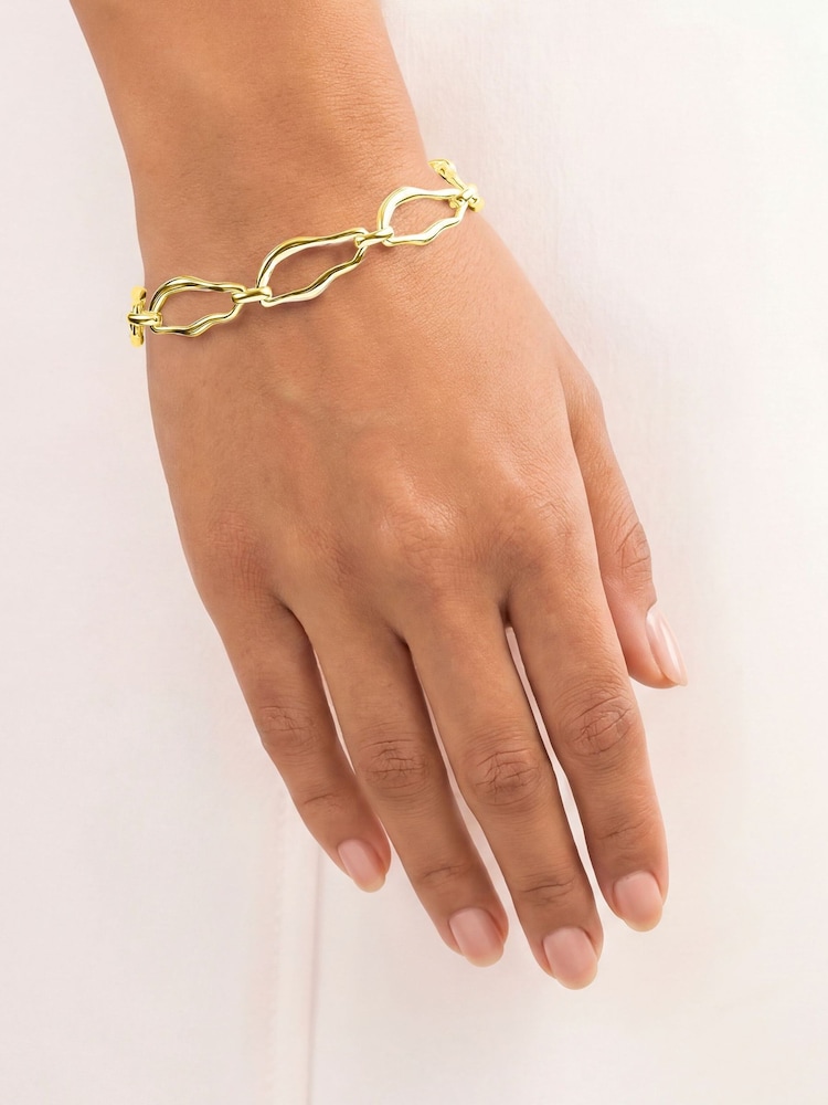 Peers Hardy Gold Radley 18ct Plated Molten Chain Bracelet - Image 1 of 5 Peers Hardy Gold Radley 18ct Plated Molten Chain Bracelet - Image 1 of 5
