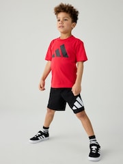 Rojo - Conjunto de top y pantalones cortos de algodón 100% de adidas - Imagen 1 de 8