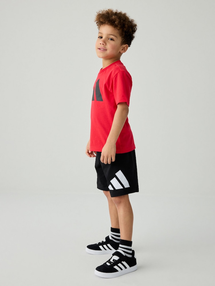 adidas Red 100% Cotton Top & Shorts Set - Image 3 of 8