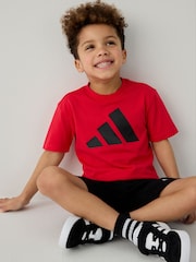 Rojo - Conjunto de top y pantalones cortos de algodón 100% de adidas - Imagen 4 de 8