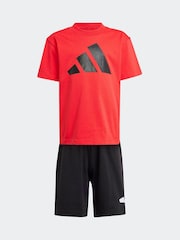 Rojo - Conjunto de top y pantalones cortos de algodón 100% de adidas - Imagen 6 de 8