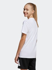 adidas White 3 Stripes Training 100% Cotton T-Shirt and Shorts Set - Image 2 of 7