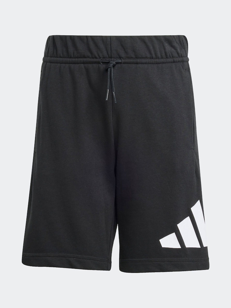 adidas White 3 Stripes Training 100% Cotton T-Shirt and Shorts Set - Image 7 of 7