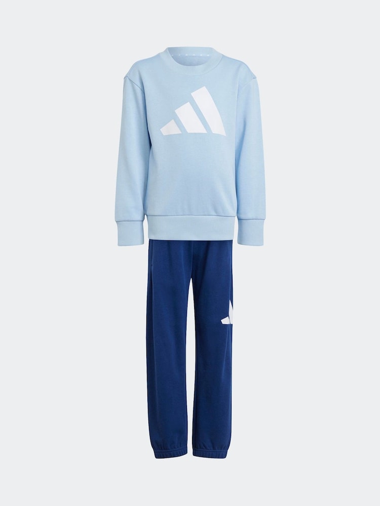 adidas Blue Essentials Infant Kids Joggers Set - Image 8 of 8