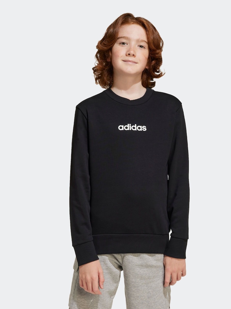 adidas Black Linear Sweatshirt - Image 1 of 6